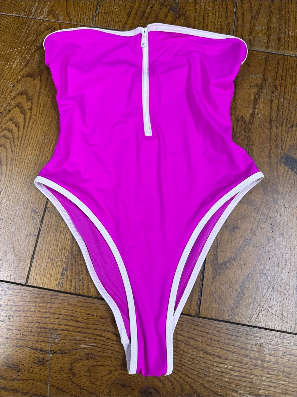 Women’s Skims' Fuchsia One-Piece Swimsuit with White Trim